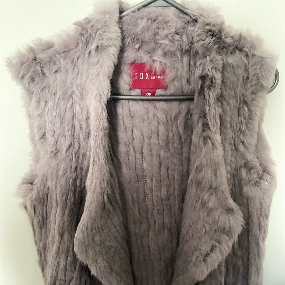 Fox The Label  fur vest Gray